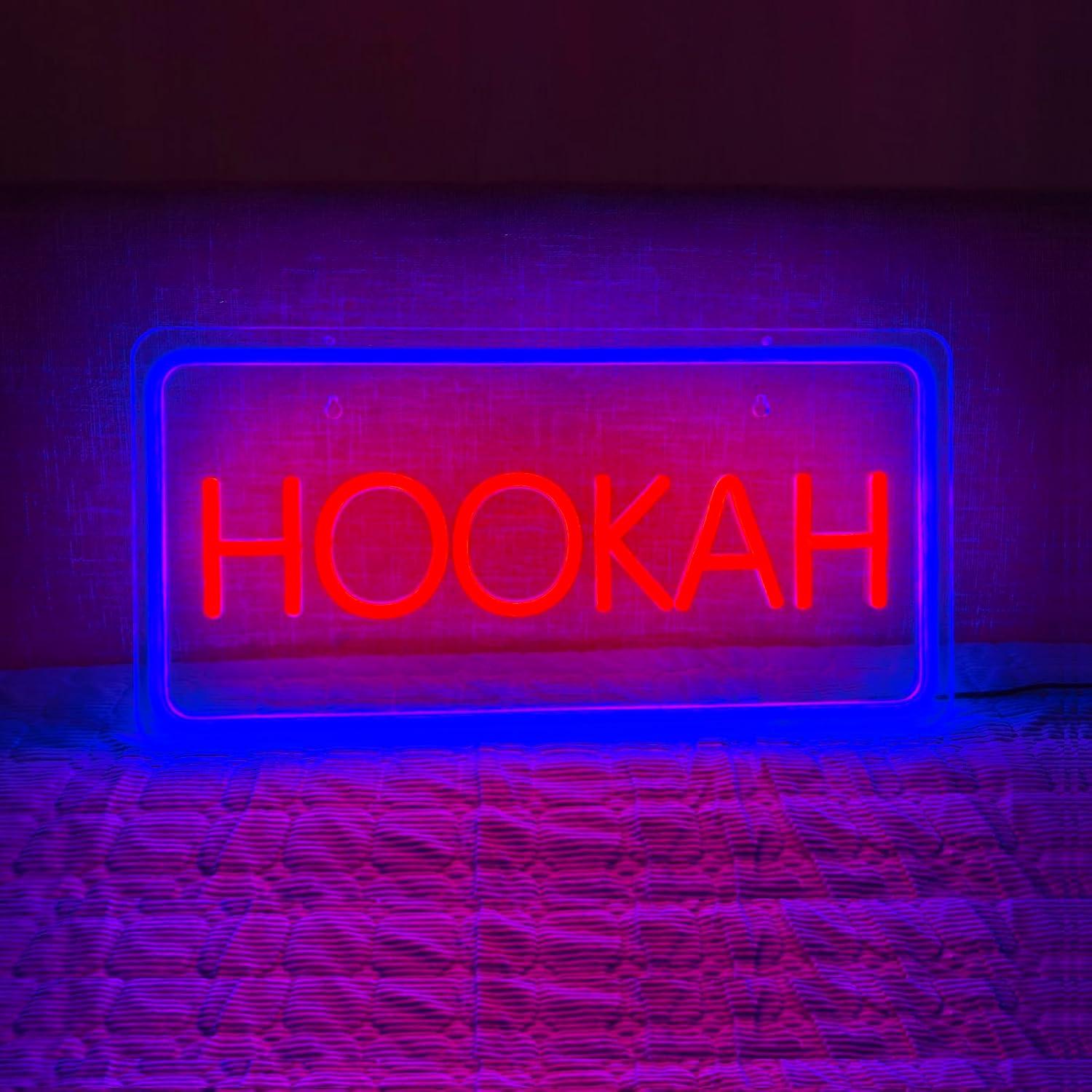 Vaping Store - لافتة نيون على شكل شيشة مع