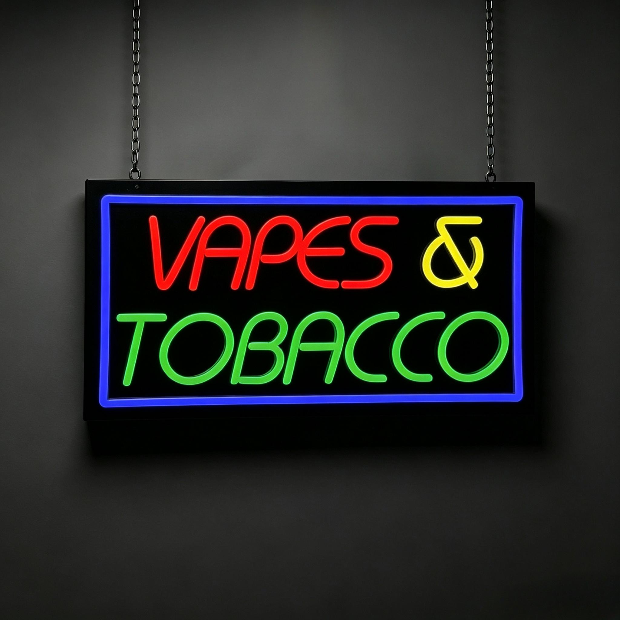 لافتة نيون للتبغ والفياب، تعمل - مراجعة Vaping Store وسعره